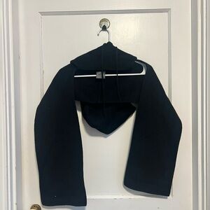 Mackage angora cashmere wool black hooded scarf One
Size